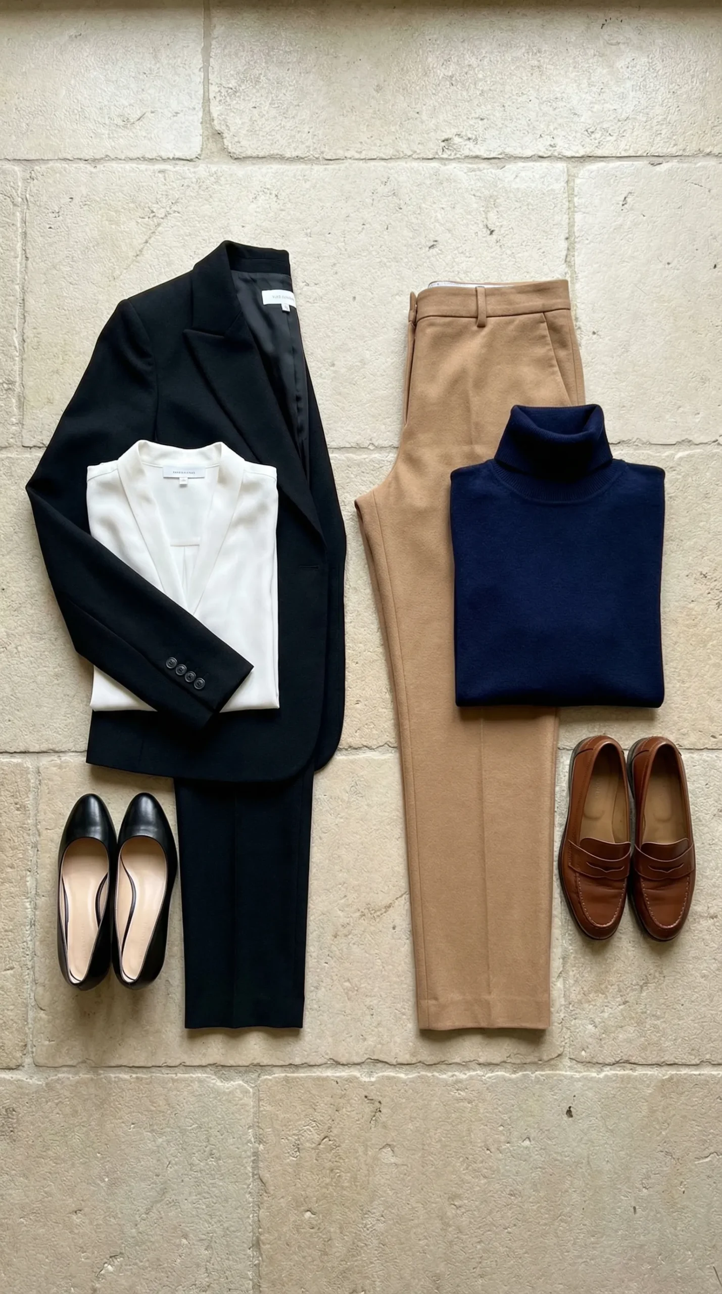 Business formal vs business casual women's outfit comparison