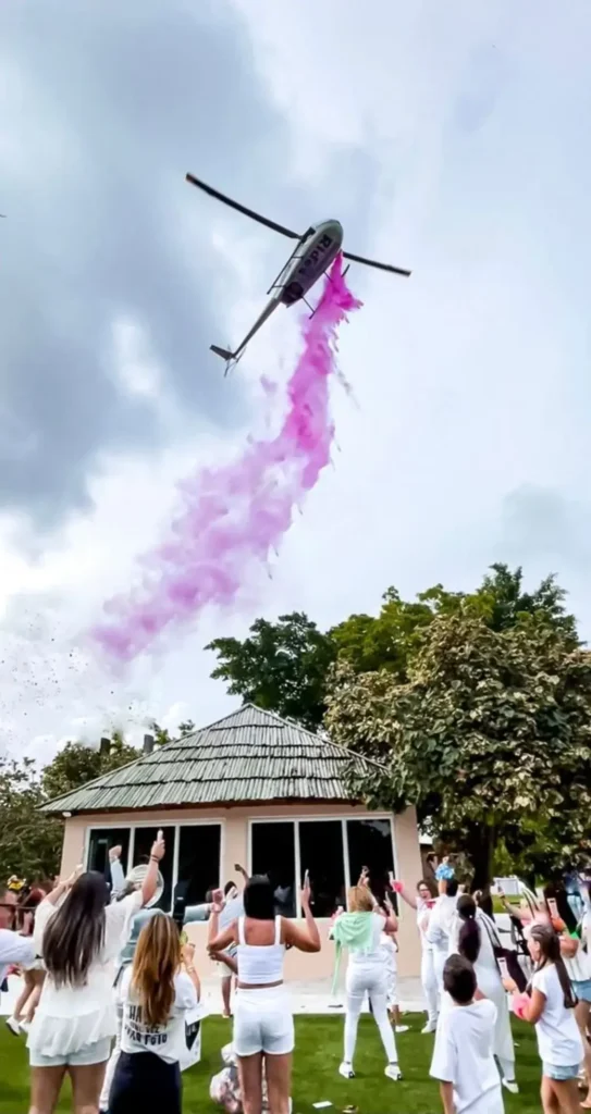 Gender reveal Miami helicopter