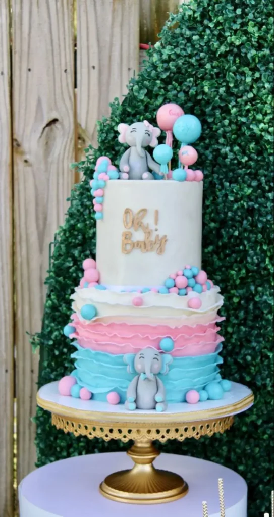 Gender reveal cake Elephant ideas🐘