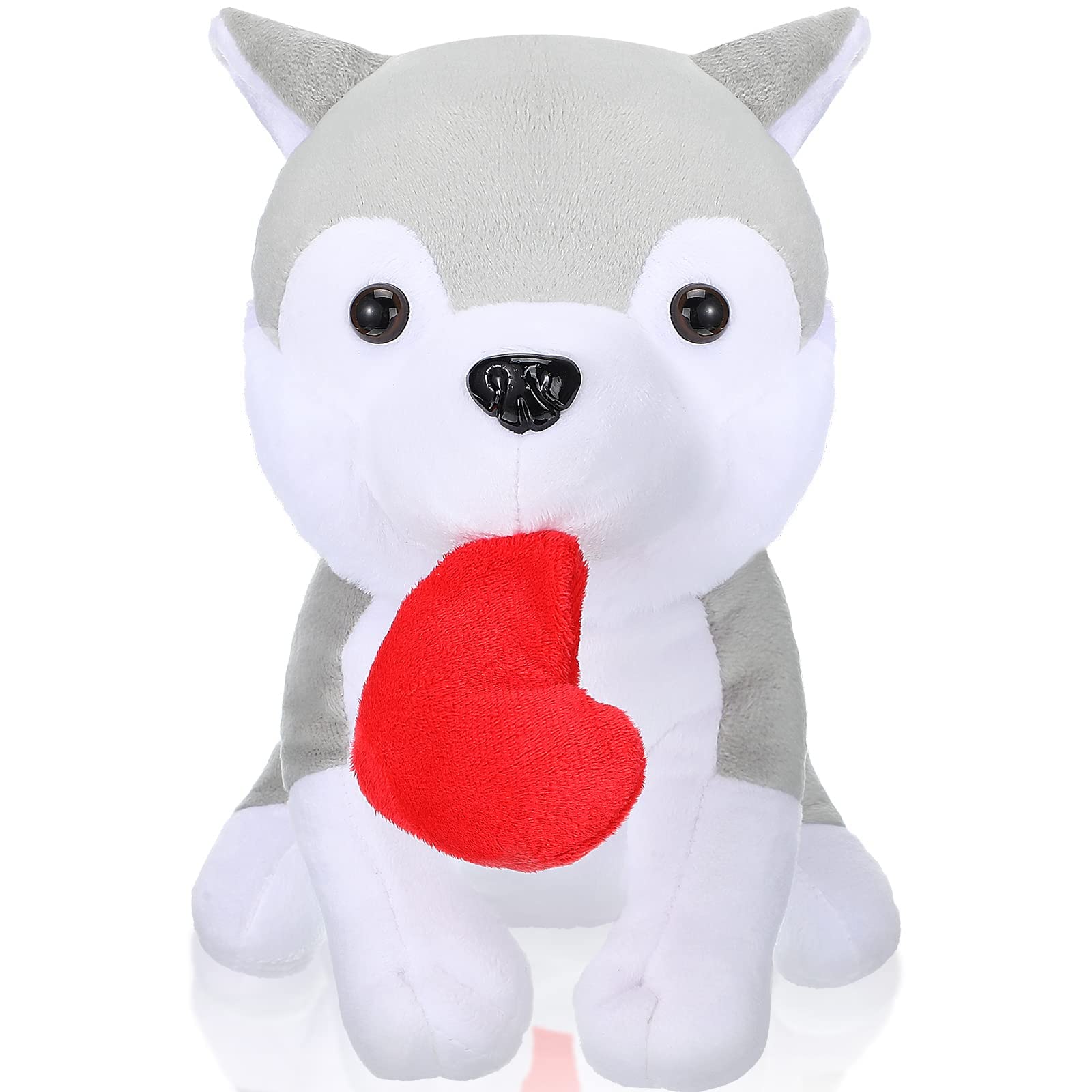 Adorable Husky plush with a heart