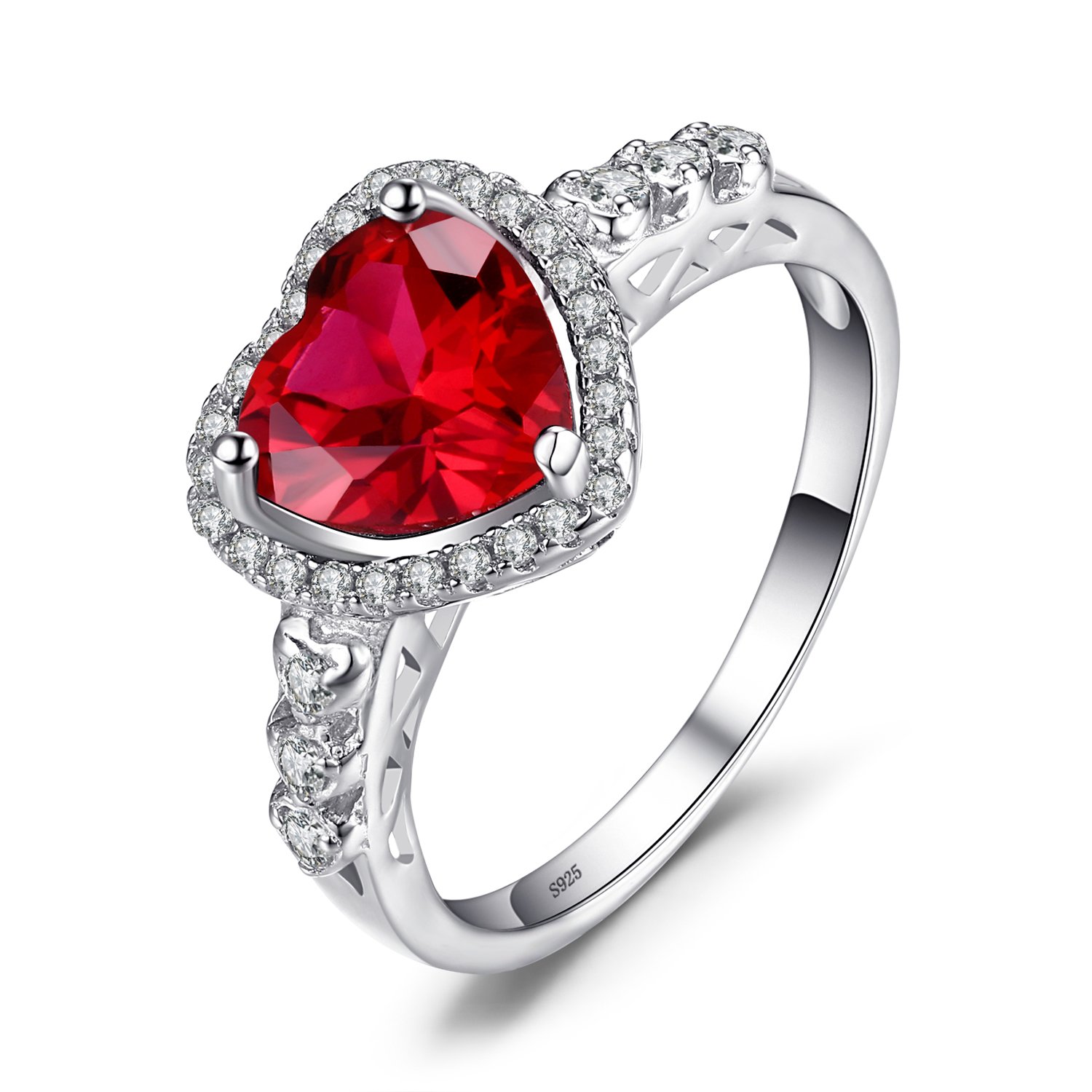 Heart Created Red Ruby Ring