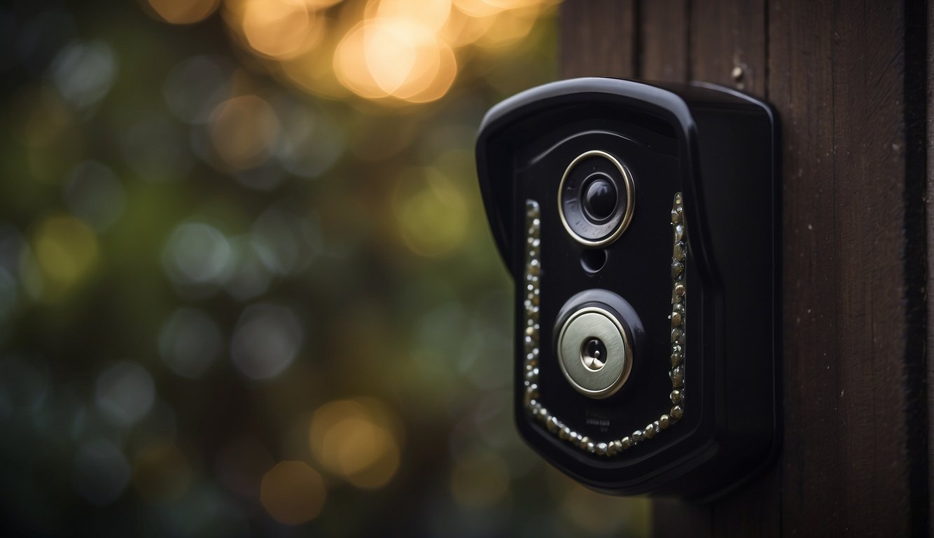 The Halloween ring doorbell is set up with eerie audio settings, emitting spooky sounds and cackling laughter, creating a chilling atmosphere How to Set Up Halloween Ring Doorbell