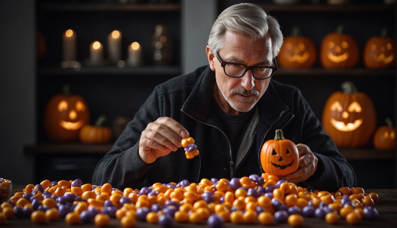A parent inspects Halloween candy, checking for any signs of tampering or unusual packaging, ensuring it is safe to eat How to Check Halloween Candy