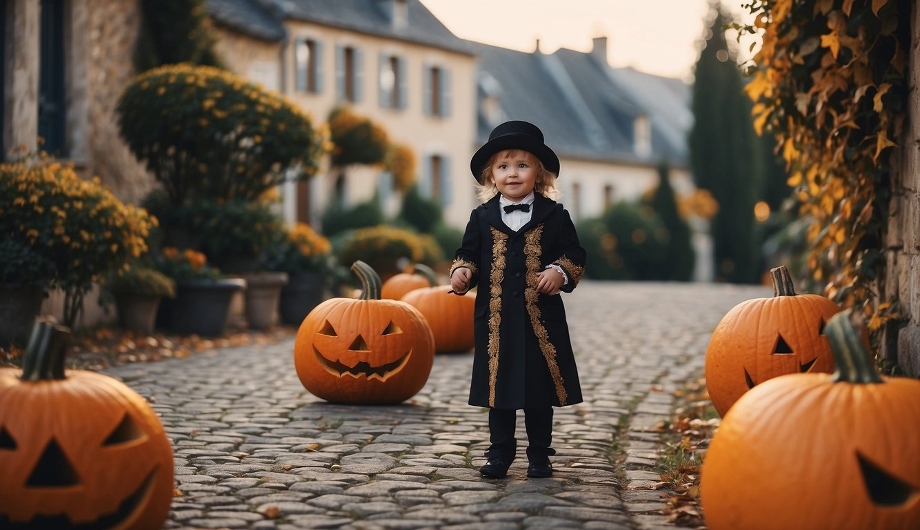 In a quaint French village, pumpkins line cobblestone streets. A grand chateau is adorned with spooky decorations. Children in costumes eagerly await the evening's trick-or-treating festivities How Does France Celebrate Halloween