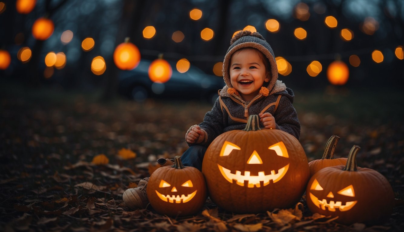 Children laughing, pumpkins glowing, and spooky decorations fill the Halloween scene How to Pronounce Halloween