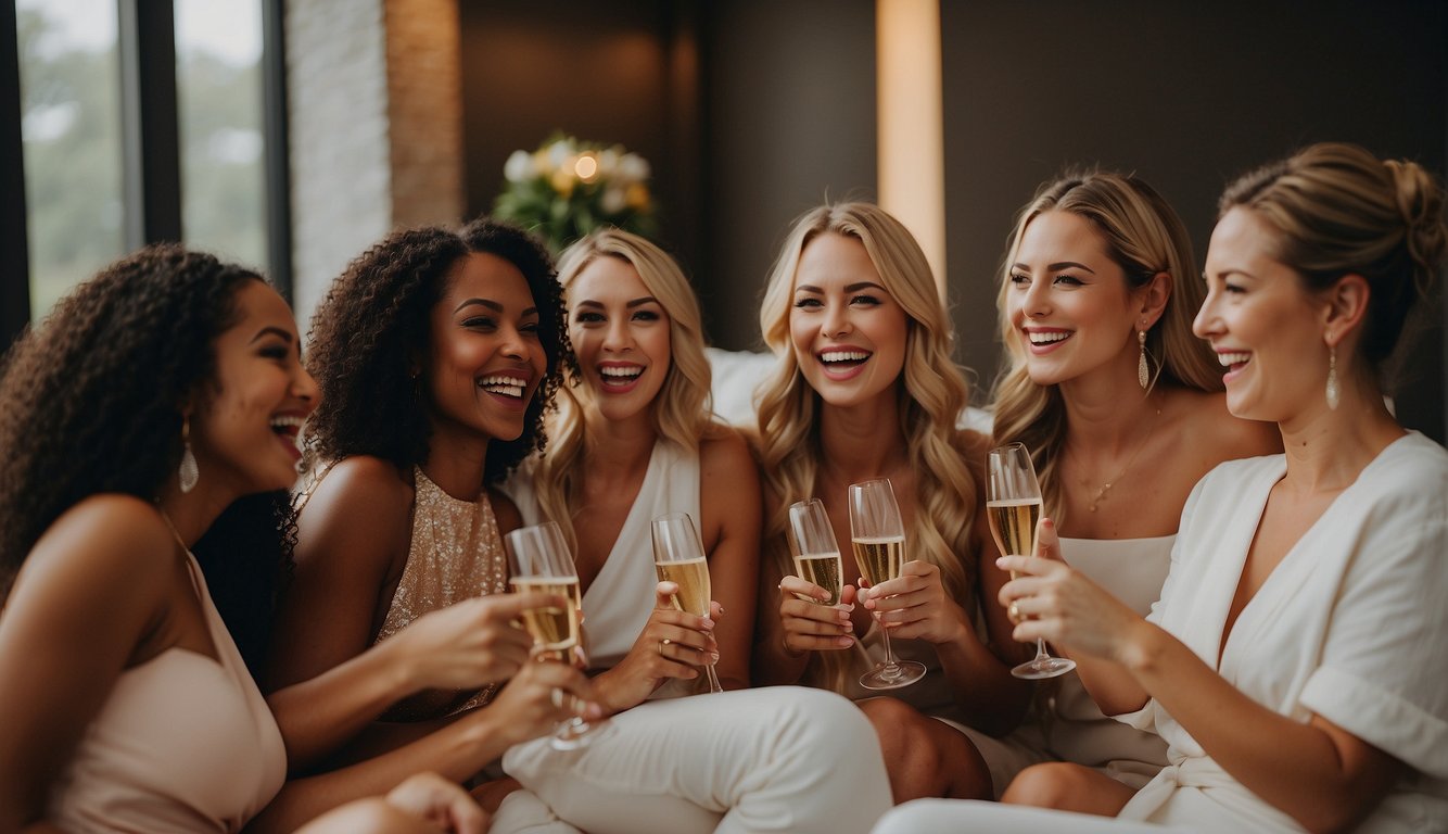A group of women enjoy spa treatments, sipping champagne, and laughing together at a luxurious bachelorette party in Ohio Bachelorette Party Ideas in Ohio