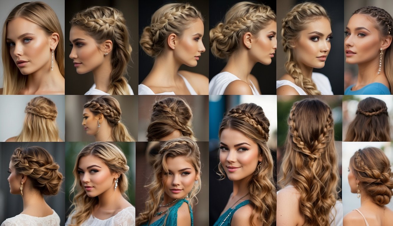 A collection of trendy braided hairstyles featured on social media, showcasing innovative designs for prom