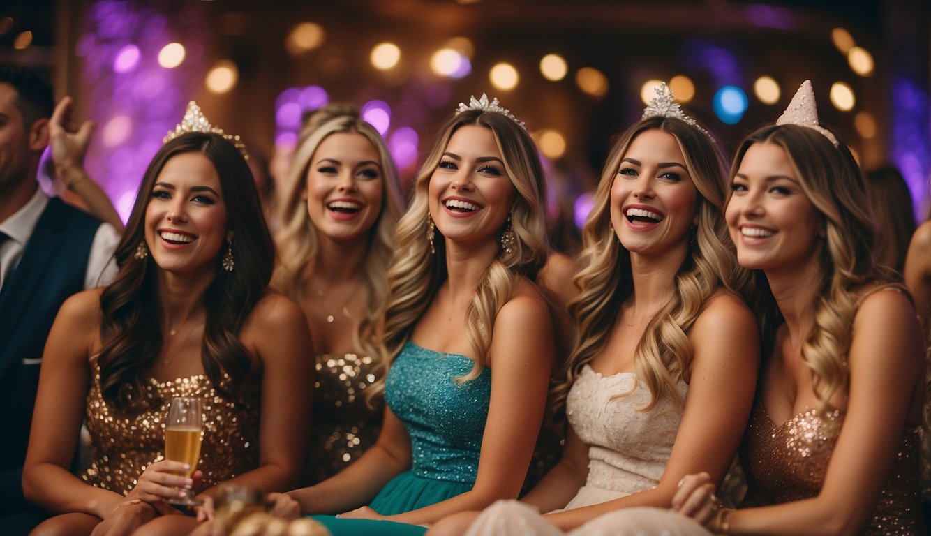 Disney-themed bachelorette party with iconic characters, colorful decorations, and playful activities. Laughter fills the air as friends celebrate the bride-to-be in a magical setting Disney Themed Bachelorette Party