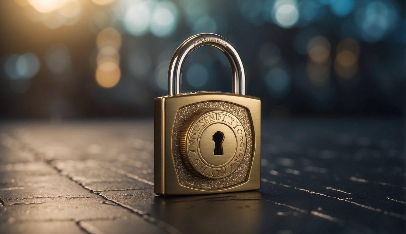 A locked padlock symbolizing digital security and privacy, surrounded by a shield and a key, with a "no entry" sign in the background Digital Etiquette
