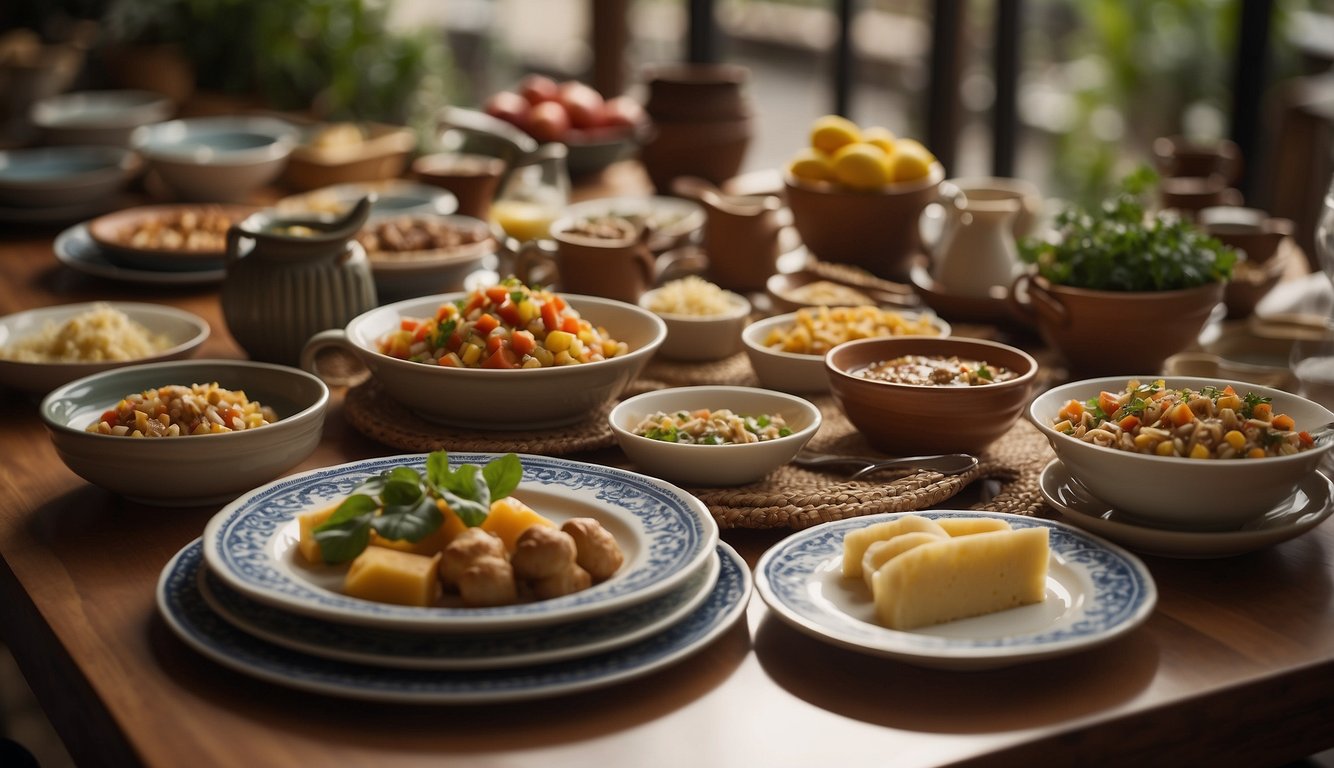 A table with various dining utensils and dishes from different Spanish-speaking countries Manners in Spanish
