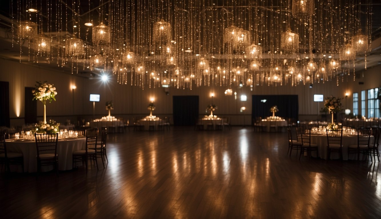 A dimly lit ballroom, filled with elegant decorations and twinkling lights, awaits the arrival of prom-goers. The dance floor is empty, but anticipation hangs in the air What Year is Prom