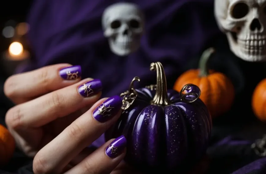 Purple Halloween Nails Ideas