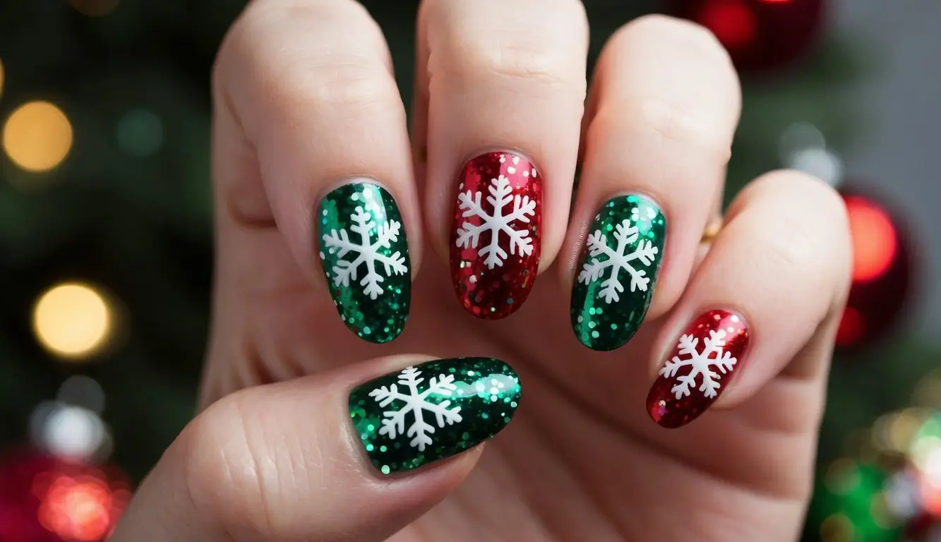 christmas nails nail art 1