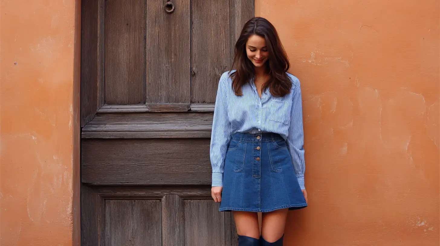 Denim Skirt Outfit