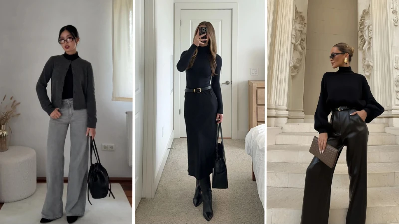 black turtleneck outfit
