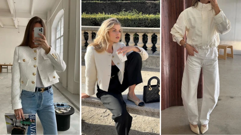 white jacket outfit