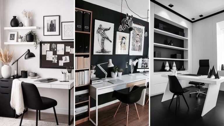 black and white office 1