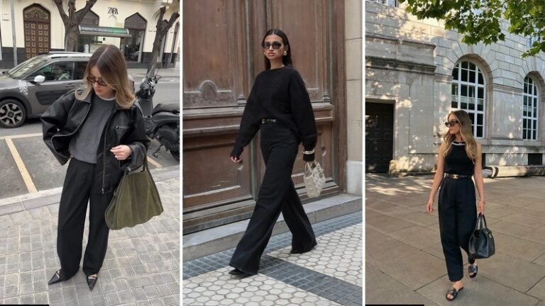 black pants outfit for work