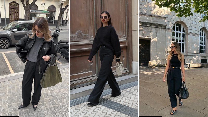 black pants outfit for work